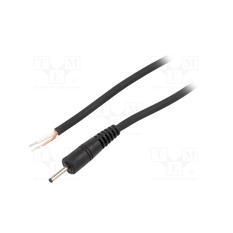 10 pcs : P07-TT-C075-050BK - Cable, 1x0.75mm2, wires,DC 2,35/0,7 plug, straight, black, 0.5m