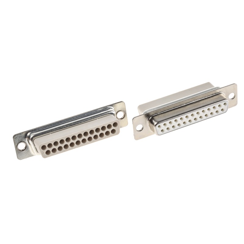 20 pcs - DBC25SS-NW MH Connectors MHD 25 Way Cable Mount D-sub Connector Socket, 2.77mm Pitch