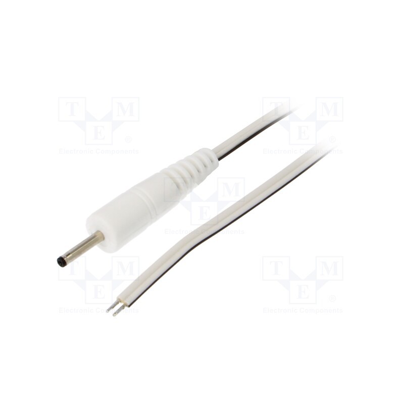 10 pcs : P07-TT-T035-050WH - Cable, 2x0.35mm2, wires,DC 2,35/0,7 plug, straight, white, 0.5m