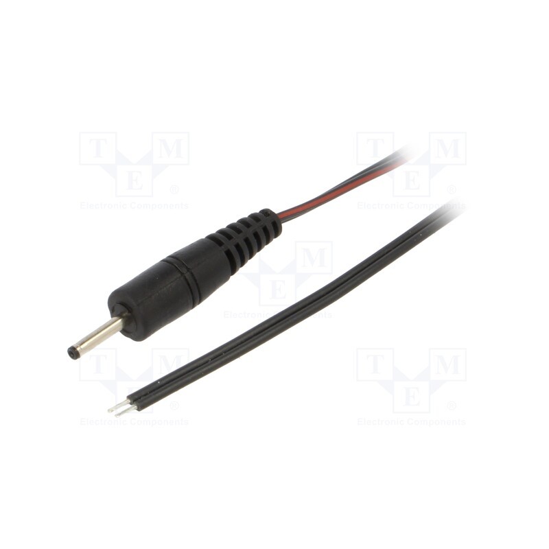 10 pcs : P07-TT-T035-150BK - Cable, 2x0.35mm2, wires,DC 2,35/0,7 plug, straight, black, 1.5m