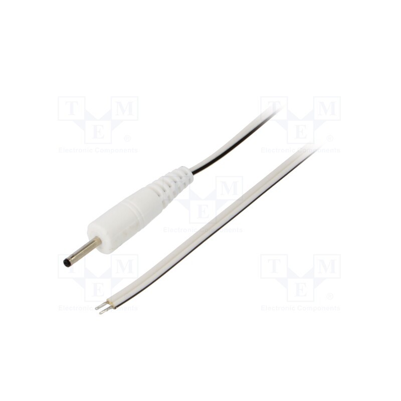 10 pcs : P07-TT-T035-150WH - Cable, 2x0.35mm2, wires,DC 2,35/0,7 plug, straight, white, 1.5m