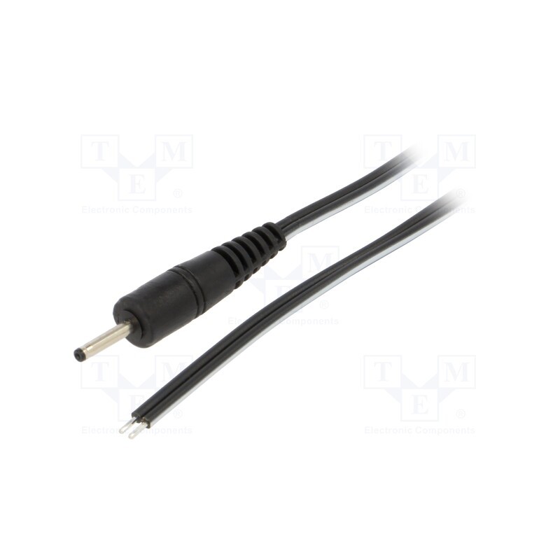 10 pcs : P07-TT-T050-050BK - Cable, 2x0.5mm2, wires,DC 2,35/0,7 plug, straight, black, 0.5m