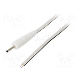 10 pcs : P07-TT-T050-050WH - Cable, 2x0.5mm2, wires,DC 2,35/0,7 plug, straight, white, 0.5m