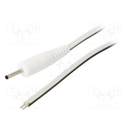 10 pcs : P07-TT-T050-150WH - Cable, 2x0.5mm2, wires,DC 2,35/0,7 plug, straight, white, 1.5m