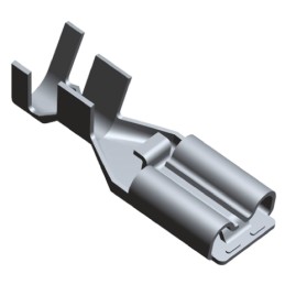 100 pcs - 175024-1 TE Connectivity Positive Lock .250 EX II Uninsulated Female Spade Connector, Receptacle, 6.35 x 0.81mm Tab Si