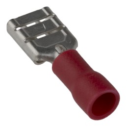 300 pcs - RS PRO Red Insulated Female Spade Connector, Receptacle, 0.8 x 6.35mm Tab Size, 0.5mm² to 1.5mm²