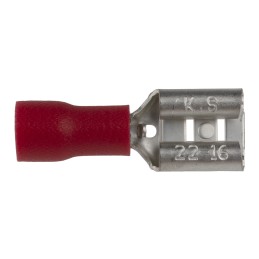 300 pcs - RS PRO Red Insulated Female Spade Connector, Receptacle, 0.8 x 6.35mm Tab Size, 0.5mm² to 1.5mm²