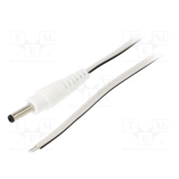 10 pcs : P13-TT-T035-050WH - Cable, 2x0.35mm2, wires,DC 3,5/1,3 plug, straight, white, 0.5m