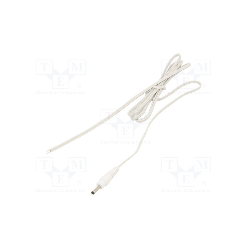 10 pcs : P13-TT-T035-150WH - Cable, 2x0.35mm2, wires,DC 3,5/1,3 plug, straight, white, 1.5m