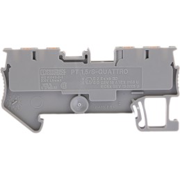 5 pcs - Phoenix Contact PT 1.5/S-QUATTRO Series Grey Feed Through Terminal Block, 0.14 - 1.5mm², Single-Level, Push In