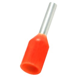 1000 pcs - RS PRO Insulated Bootlace Ferrule, 6mm Pin Length, 1.3mm Pin Diameter, 0.5mm² Wire Size, Orange