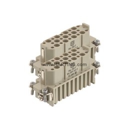 1 pcs - HARTING Heavy Duty Power Connector Insert, 10A, Female, Han D Series, 50 Contacts