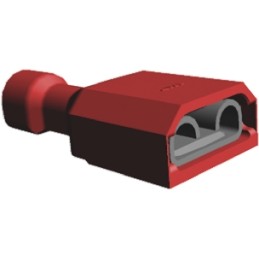 50 pcs - 2-520183-4 TE Connectivity Ultra-Fast .250 Red Insulated Female Spade Connector, Receptacle, 6.35 x 0.81mm Tab Size, 0.