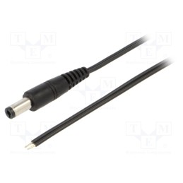 10 pcs : P25-TT-T035-150BK - Cable, 2x0.35mm2, wires,DC 5,5/2,5 plug, straight, black, 1.5m