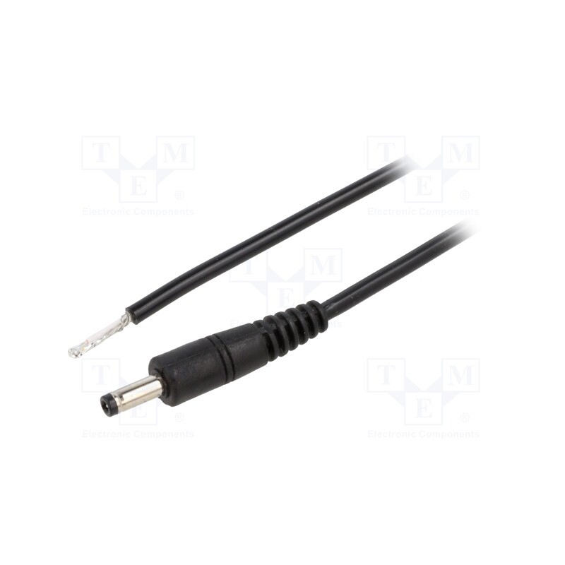 10 pcs : P40-TT-C050-050BK - Cable, 1x0.5mm2, wires,DC 4,0/1,7 plug, straight, black, 0.5m
