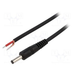 10 pcs : P40-TT-C100-050BK - Cable, 1x1mm2, wires,DC 4,0/1,7 plug, straight, black, 0.5m