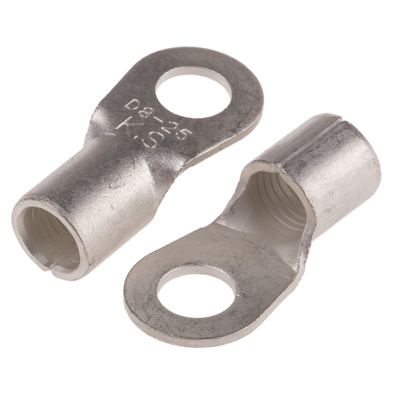 50 pcs - RS PRO Uninsulated Ring Terminal, 8.4mm Stud Size, 25mm² to 25mm² Wire Size