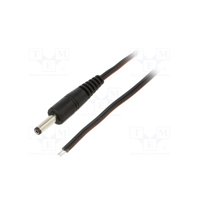 10 pcs : P40-TT-T035-050BK - Cable, 2x0.35mm2, wires,DC 4,0/1,7 plug, straight, black, 0.5m