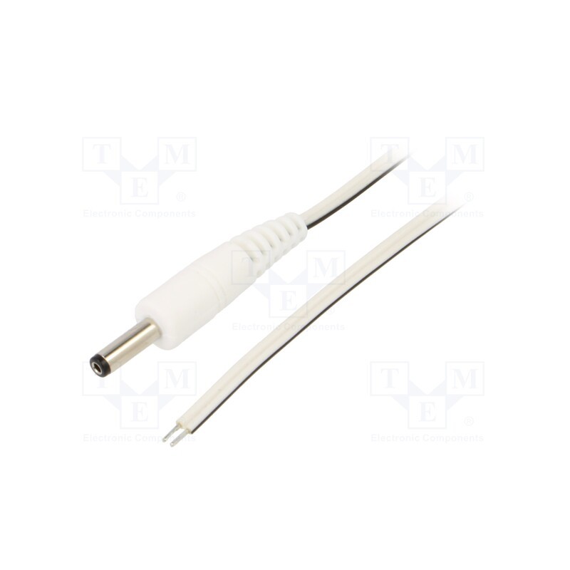 10 pcs : P40-TT-T035-050WH - Cable, 2x0.35mm2, wires,DC 4,0/1,7 plug, straight, white, 0.5m