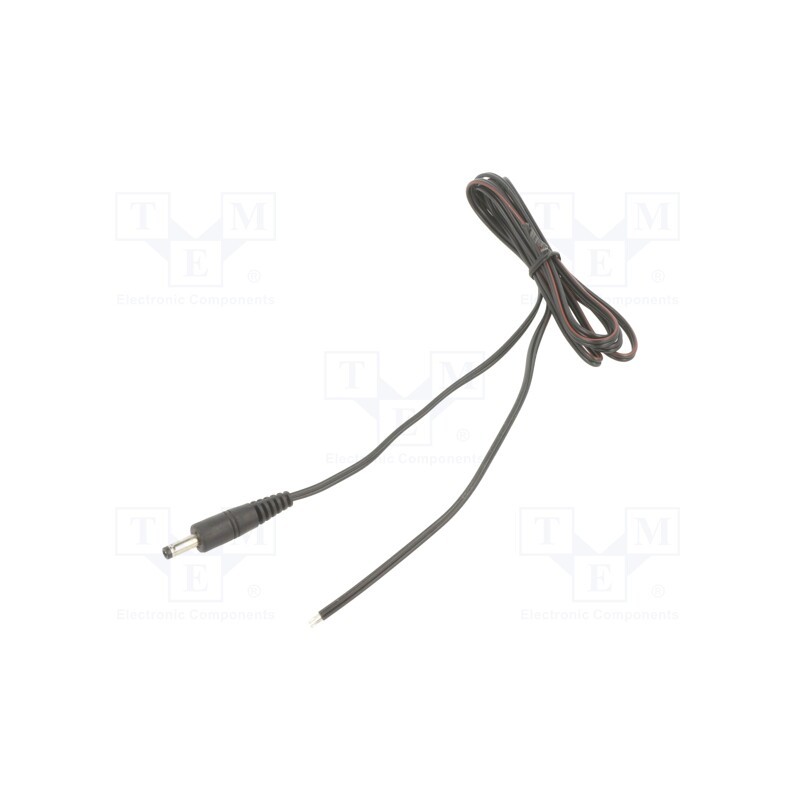 10 pcs : P40-TT-T035-150BK - Cable, 2x0.35mm2, wires,DC 4,0/1,7 plug, straight, black, 1.5m