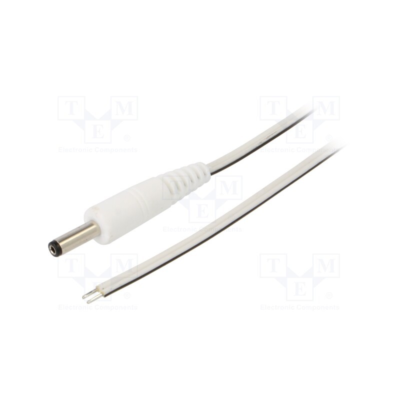 10 pcs : P40-TT-T035-150WH - Cable, 2x0.35mm2, wires,DC 4,0/1,7 plug, straight, white, 1.5m
