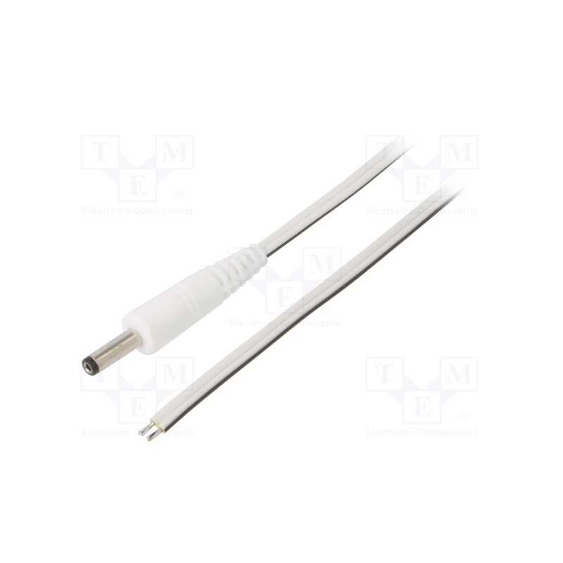 10 pcs : P40-TT-T050-150WH - Cable, 2x0.5mm2, wires,DC 4,0/1,7 plug, straight, white, 1.5m