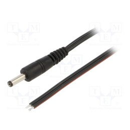 10 pcs : P40-TT-T075-050BK - Cable, 2x0.75mm2, wires,DC 4,0/1,7 plug, straight, black, 0.5m
