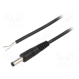 10 pcs : P48-TT-C050-050BK - Cable, 1x0.5mm2, wires,DC 4,8/1,7 plug, straight, black, 0.5m