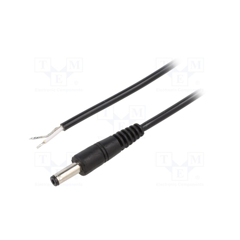 10 pcs : P48-TT-C050-050BK - Cable, 1x0.5mm2, wires,DC 4,8/1,7 plug, straight, black, 0.5m