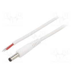 10 pcs : P48-TT-C100-050WH - Cable, 1x1mm2, wires,DC 4,8/1,7 plug, straight, white, 0.5m