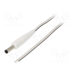 10 pcs : P48-TT-T035-050WH - Cable, 2x0.35mm2, wires,DC 4,8/1,7 plug, straight, white, 0.5m