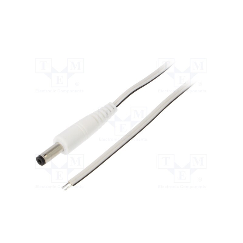 10 pcs : P48-TT-T035-050WH - Cable, 2x0.35mm2, wires,DC 4,8/1,7 plug, straight, white, 0.5m