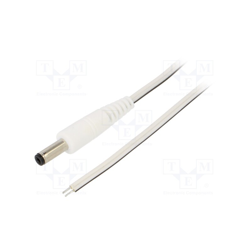 10 pcs : P48-TT-T035-150WH - Cable, 2x0.35mm2, wires,DC 4,8/1,7 plug, straight, white, 1.5m