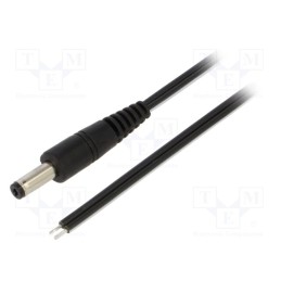 10 pcs : P48-TT-T050-050BK - Cable, 2x0.5mm2, wires,DC 4,8/1,7 plug, straight, black, 0.5m
