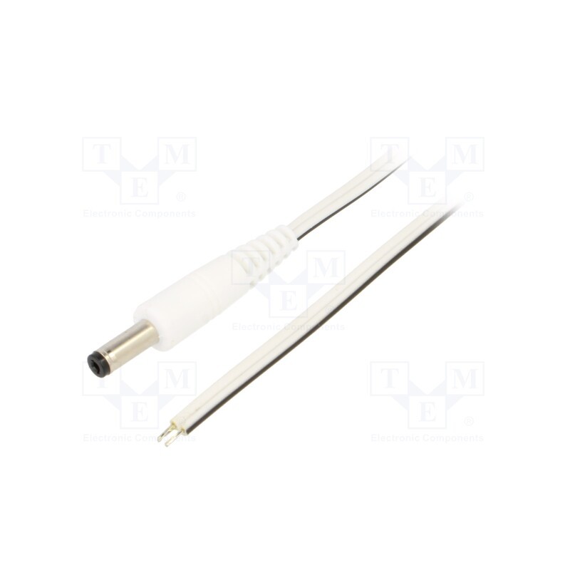 10 pcs : P48-TT-T050-150WH - Cable, 2x0.5mm2, wires,DC 4,8/1,7 plug, straight, white, 1.5m