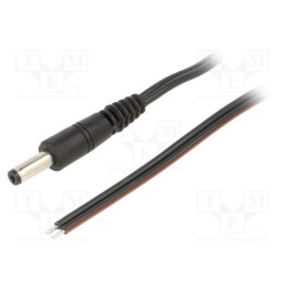 10 pcs : P48-TT-T075-050BK - Cable, 2x0.75mm2, wires,DC 4,8/1,7 plug, straight, black, 0.5m