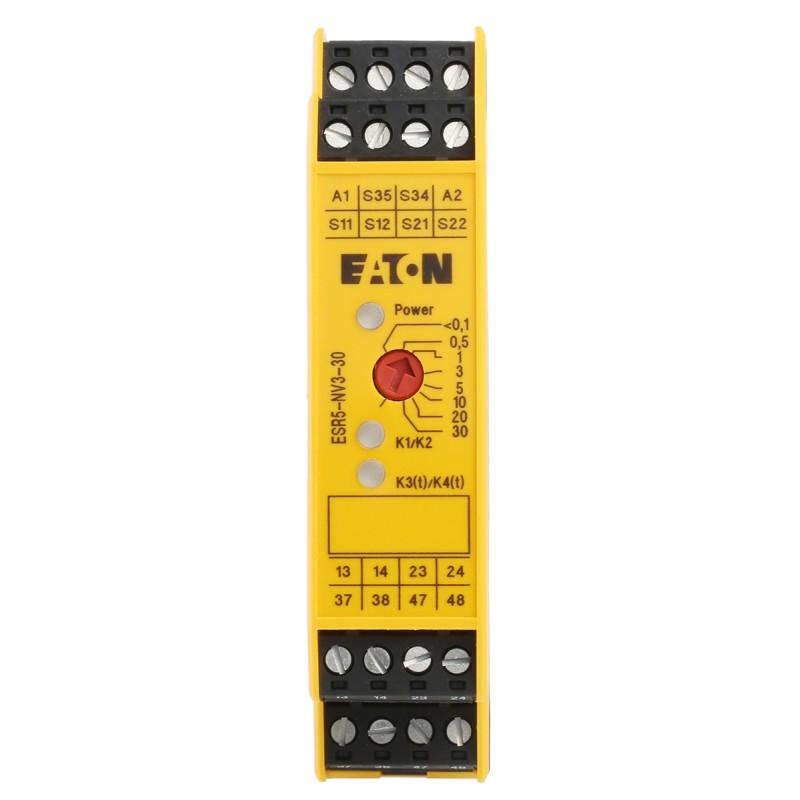 1 pcs - Eaton Dual-Channel Emergency Stop, Safety Switch/Interlock Safety Relay, 24V, 2 Safety Contacts