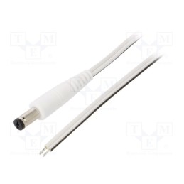 10 pcs : P55-TT-T050-050WH - Cable, 2x0.5mm2, wires,DC 5,5/1,7 plug, straight, white, 0.5m