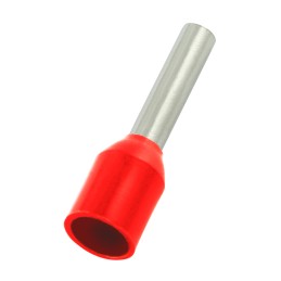 1000 pcs - RS PRO Insulated Bootlace Ferrule, 8mm Pin Length, 2mm Pin Diameter, 1.5mm² Wire Size, Red