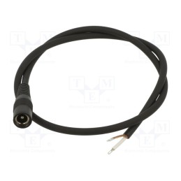 10 pcs : S21-TT-C050-050BK - Cable, 1x0.5mm2, wires,DC 5,5/2,1 socket, straight, black, 0.5m
