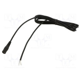 10 pcs : S21-TT-C075-050BK - Cable, 1x0.75mm2, wires,DC 5,5/2,1 socket, straight, black, 0.5m