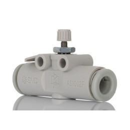 1 pcs - SMC AS Series Tube Flow Controller, 6mm Tube Inlet Port x 6mm Tube Outlet Port