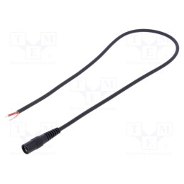 10 pcs : S21-TT-C100-050BK - Cable, 1x1mm2, wires,DC 5,5/2,1 socket, straight, black, 0.5m