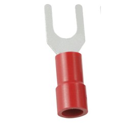 300 pcs - RS PRO Insulated Crimp Spade Connector, 0.5mm² to 1.5mm², 22AWG to 16AWG, 4.3mm Stud Size Vinyl, Red