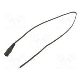 10 pcs : S21-TT-T035-050BK - Cable, 2x0.35mm2, wires,DC 5,5/2,1 socket, straight, black, 0.5m