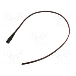 10 pcs : S21-TT-T075-050BK - Cable, 2x0.75mm2, wires,DC 5,5/2,1 socket, straight, black, 0.5m