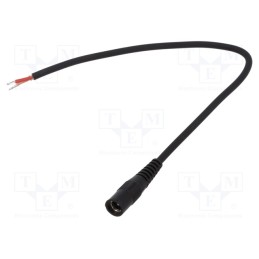 10 pcs : S25-TT-C100-050BK - Cable, 1x1mm2, wires,DC 5,5/2,5 socket, straight, black, 0.5m