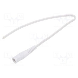10 pcs : S25-TT-T035-025WH - Cable, 2x0.35mm2, wires,DC 5,5/2,5 socket, straight, white, 0.25m
