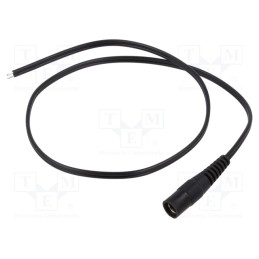 10 pcs : S25-TT-T050-050BK - Cable, 2x0.5mm2, wires,DC 5,5/2,5 socket, straight, black, 0.5m