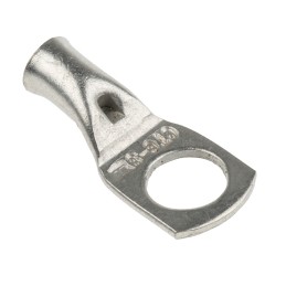 50 pcs - RS PRO Uninsulated Tubular Ring Terminal, M8 Stud Size to 6mm² Wire Size